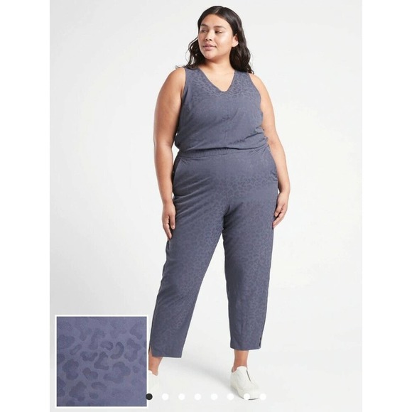 Athleta NEW Brooklyn Textured Jumpsuit Leopard Size 22...